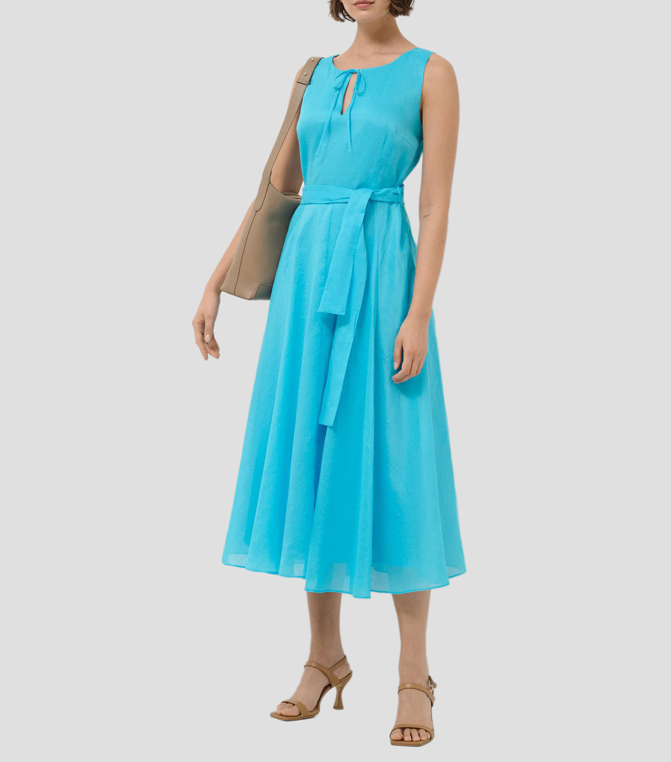 Vestido midi liso Mujer